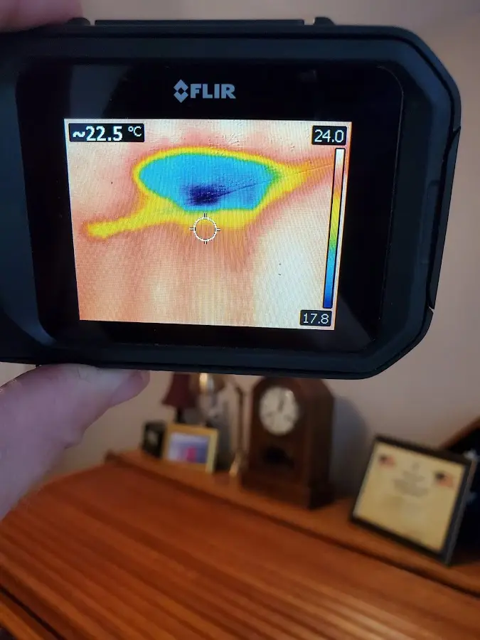 Thermal imaging inspection for water damage in Mack